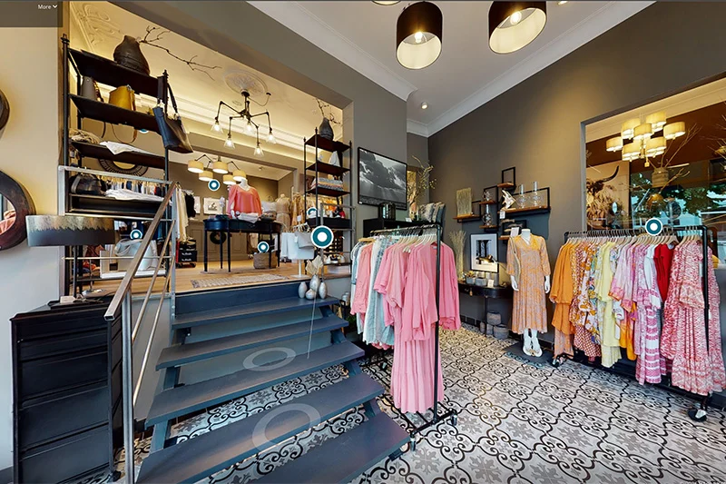 360 Grad Rundgang durch eine Boutique