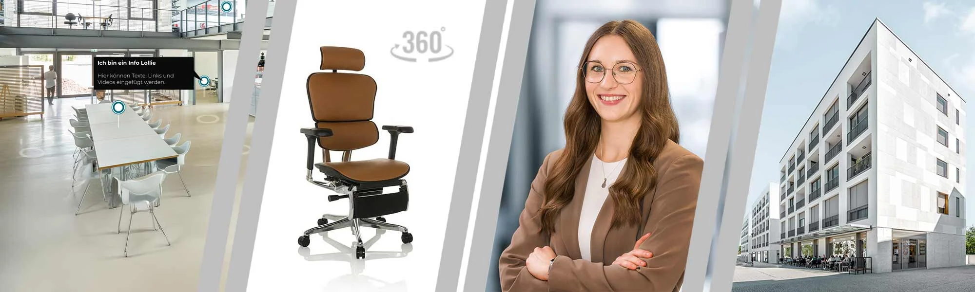360-Grad-Rundgang, Produktfotografie, Businessporträt und Architekturfotografie