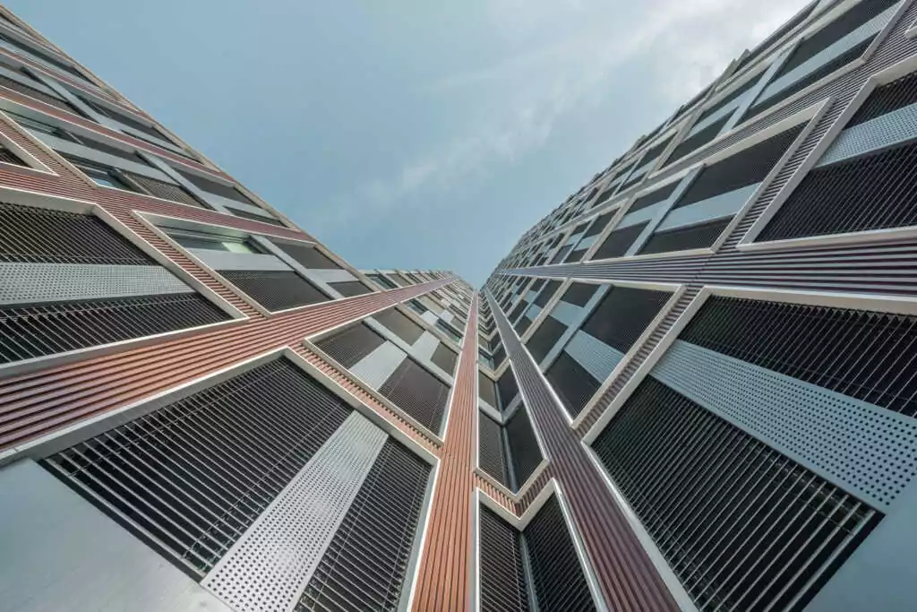 Brawo Park in Braunschweig. Fotoshooting der Fassade des BC 3